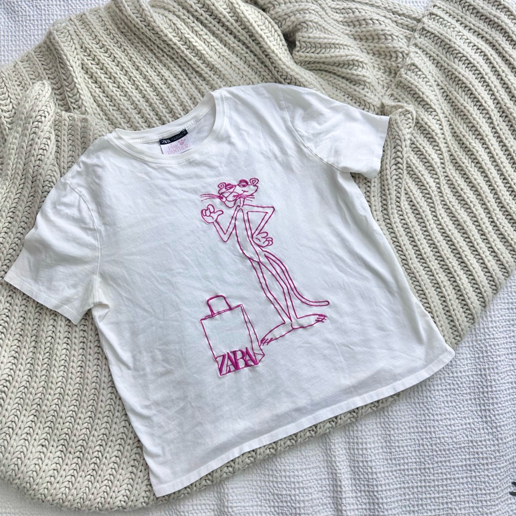 Zara X The Pink Panther Shopping Bag Tshirt